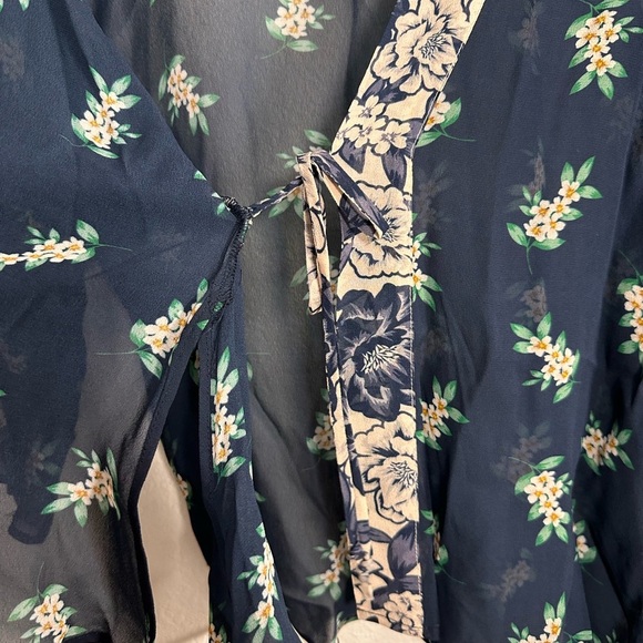 Johnny Was Floral Sheer Kimono Cardigan Large - Picture 4 of 6